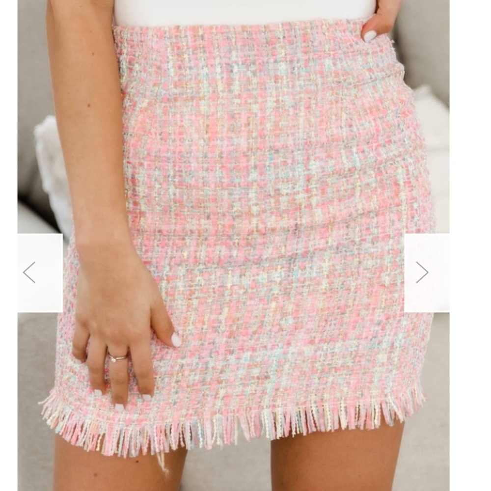 NWOT Pink Lily Boutique Pastel Tweed Skirt